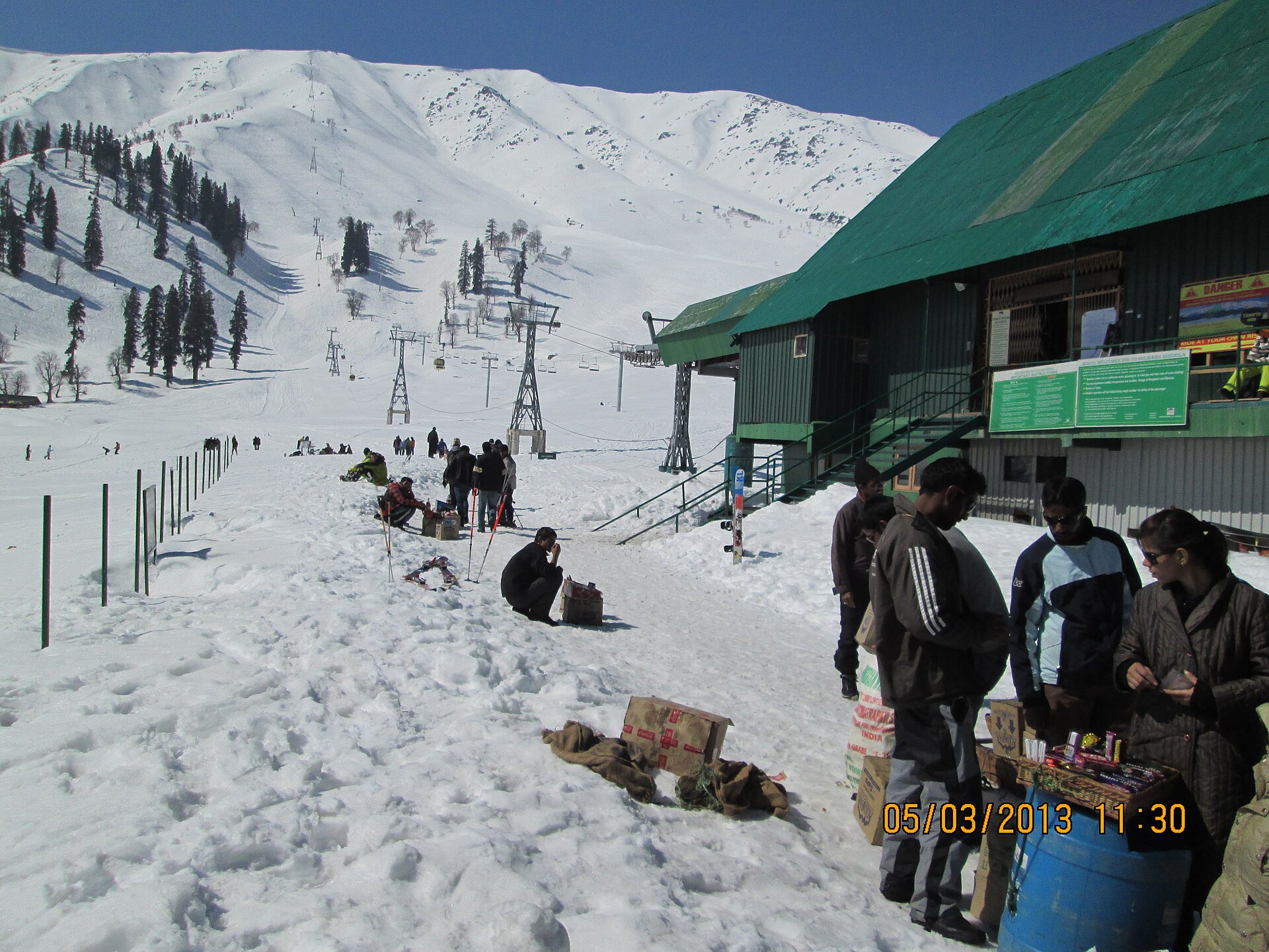 Kongdoori snowfields above the treeline at Gulmarg, Kashmir