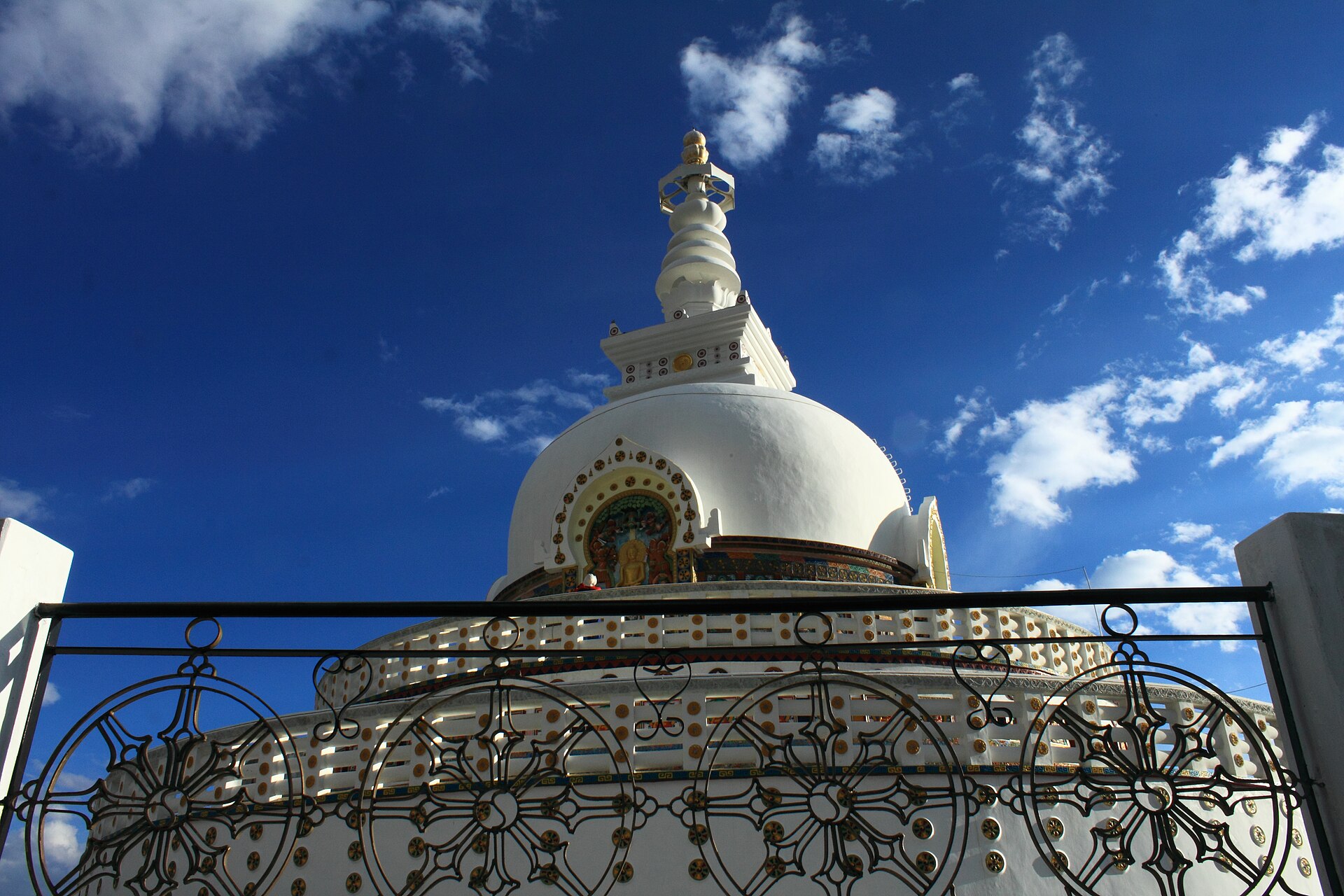 Shanti Stupa on the ridge above Leh town, Ladakh 